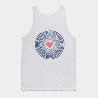 Blue Spiral with Heart Tank Top